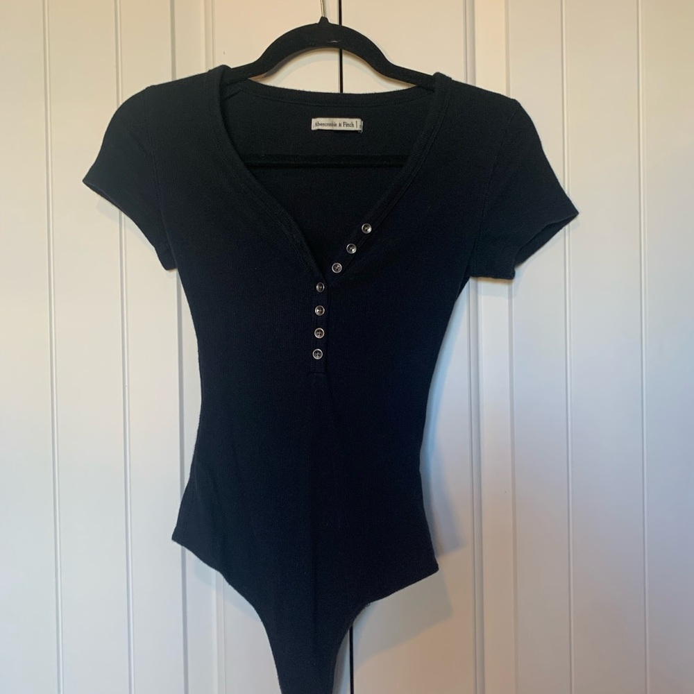 Black Button-Down Bodysuit